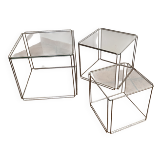 Set of 3  nesting tables by max sauze. 1970.