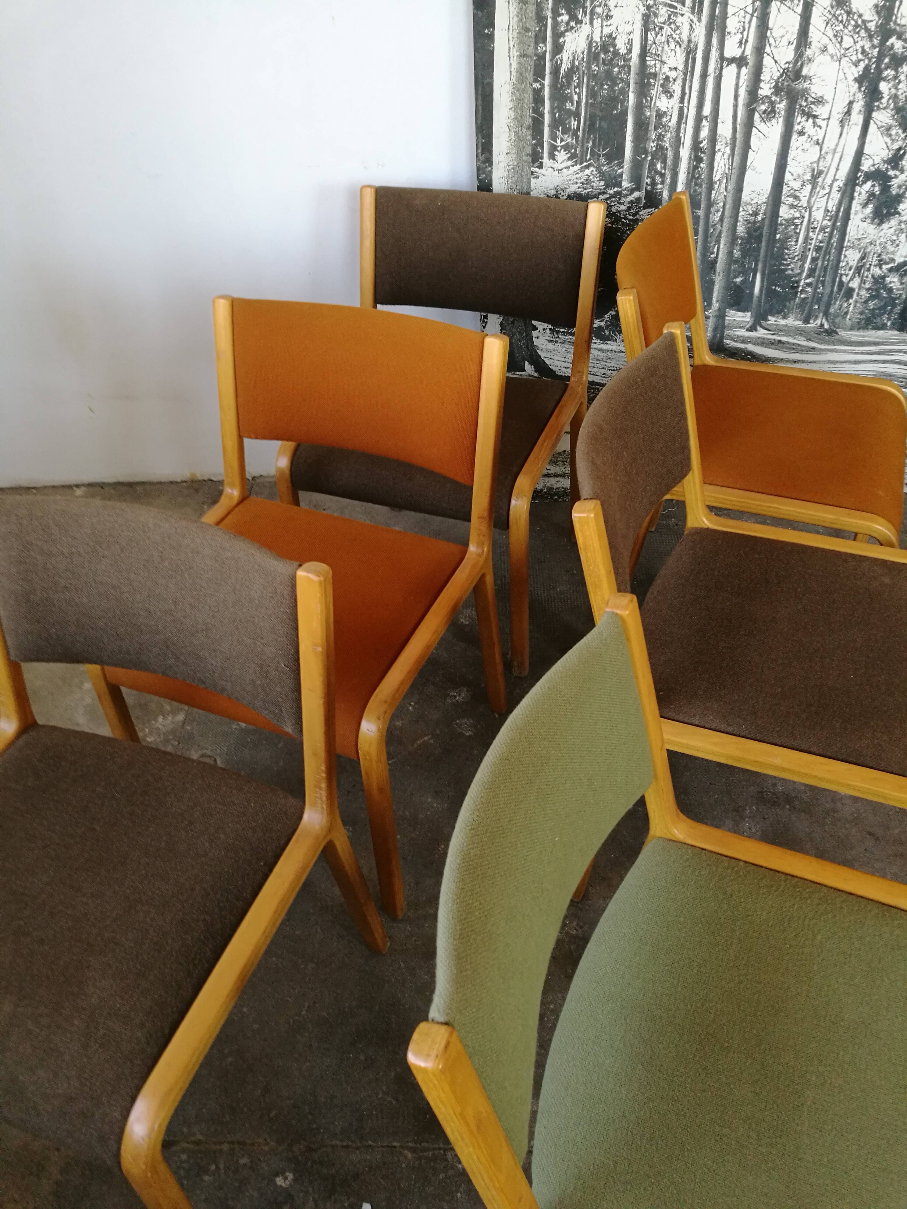 Set de 6 chaises scandinave plywood