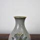 Vase en porcelaine à glaçure craquelée, or et vert sur gris, porcelaine de Lyngby, années 1930