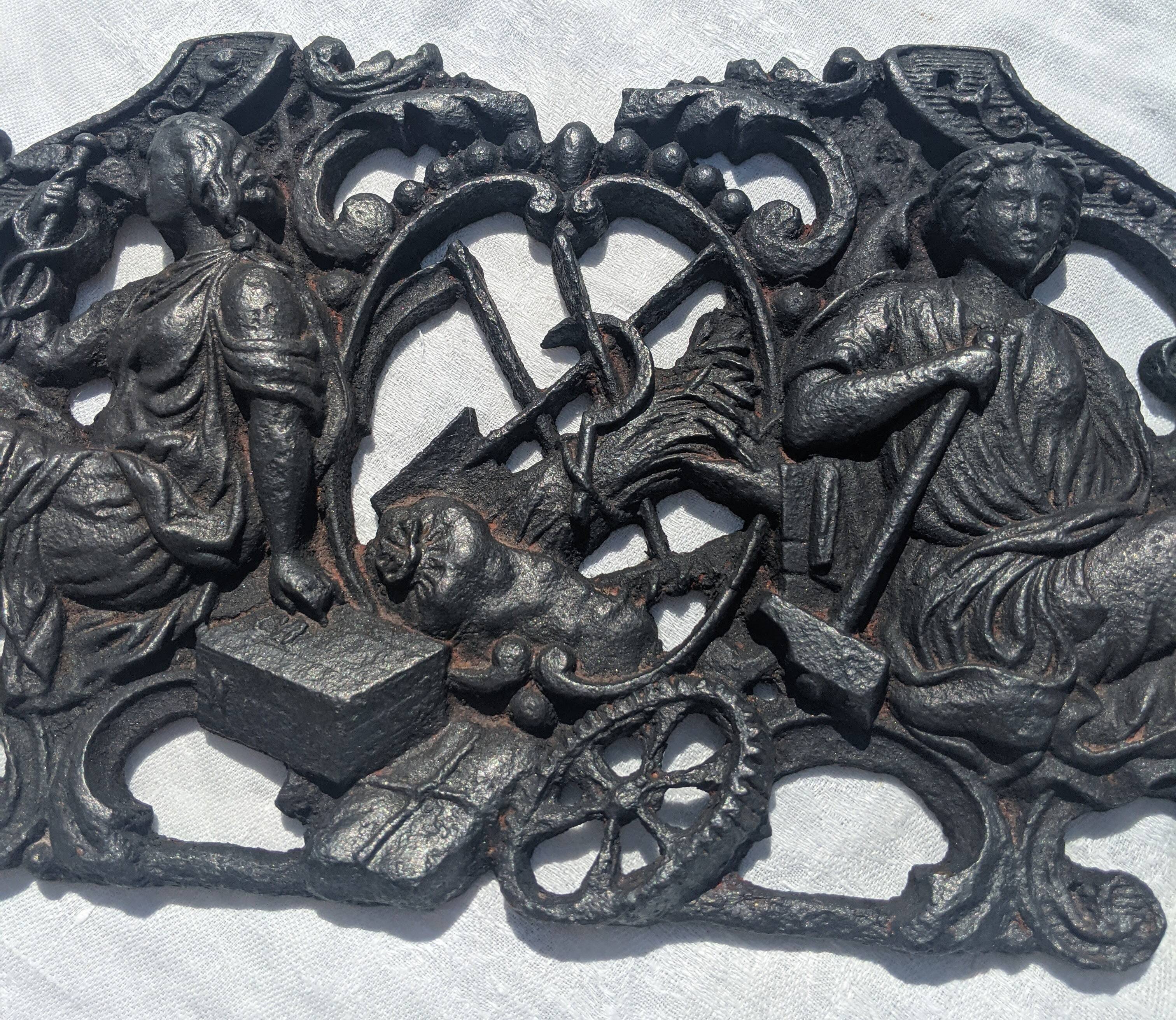 Decorative plaque cast iron, late 19th century