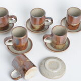 6 tasses à café en grés