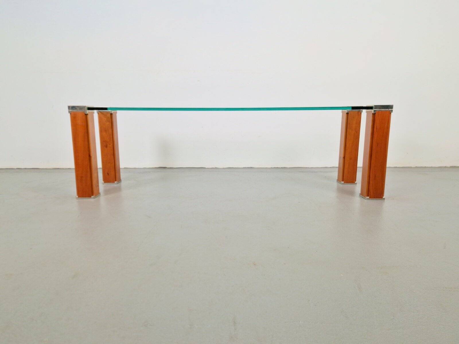 Pioneer T66 Cherry Wood & Glass Side Table from Peter Ghyczy, 1980s