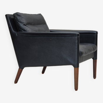 Années 1960, design danois de Kurt Østervig, chaise longue modèle 55, cuir, palissandre, originale.