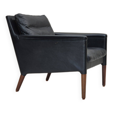 Années 1960, design danois de Kurt Østervig, chaise longue modèle 55, cuir, palissandre, originale.