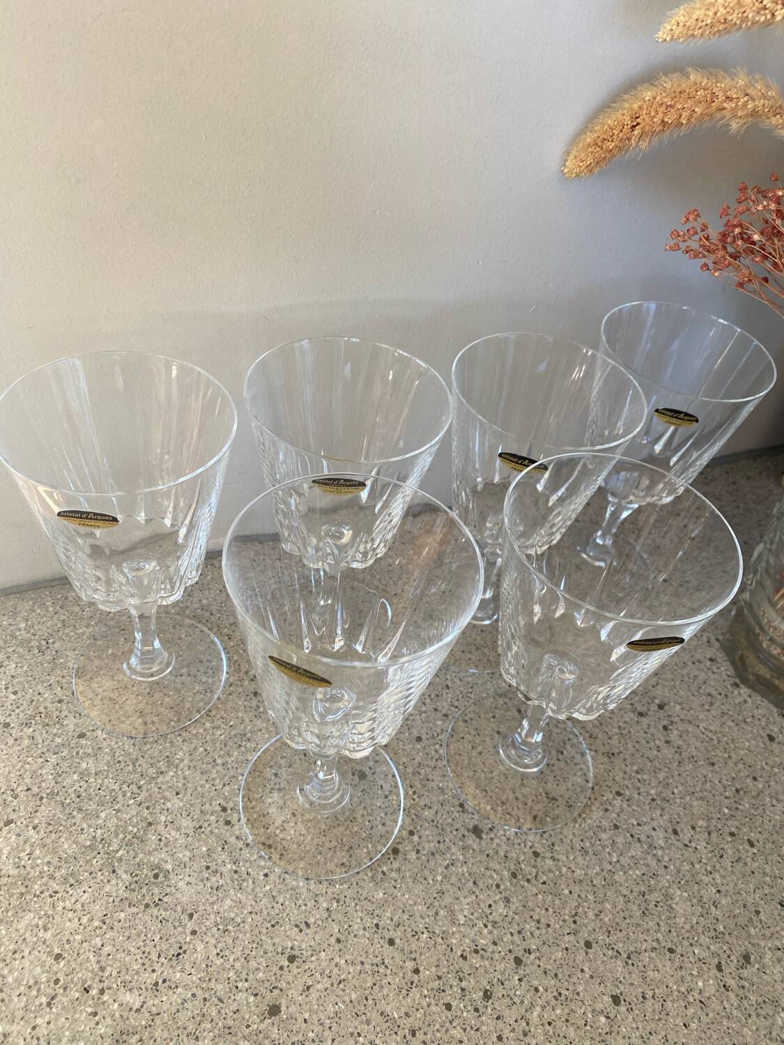 6 verres à vin Cristal d’Arques