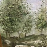 Small oil on canvas countryside landscape