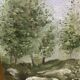 Small oil on canvas countryside landscape