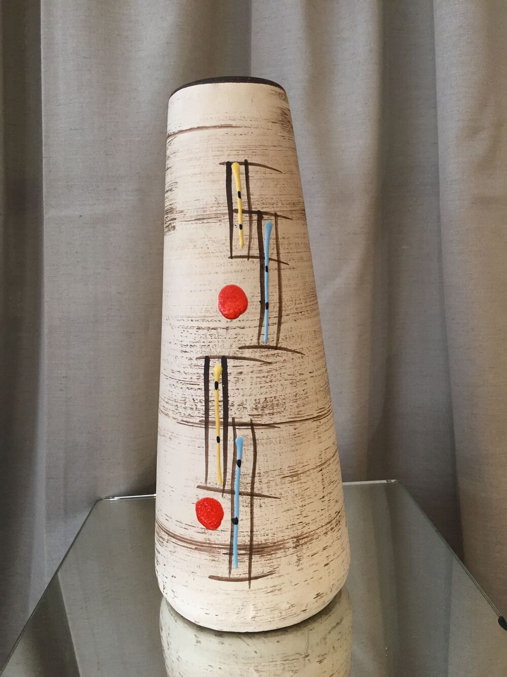 Conical cermamic vase west germany scheurich keramik vintage