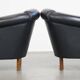 Lot de 2 fauteuils club en cuir de vachette noir de style anglais