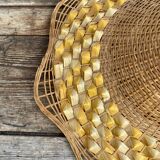 Woven wicker pendant light