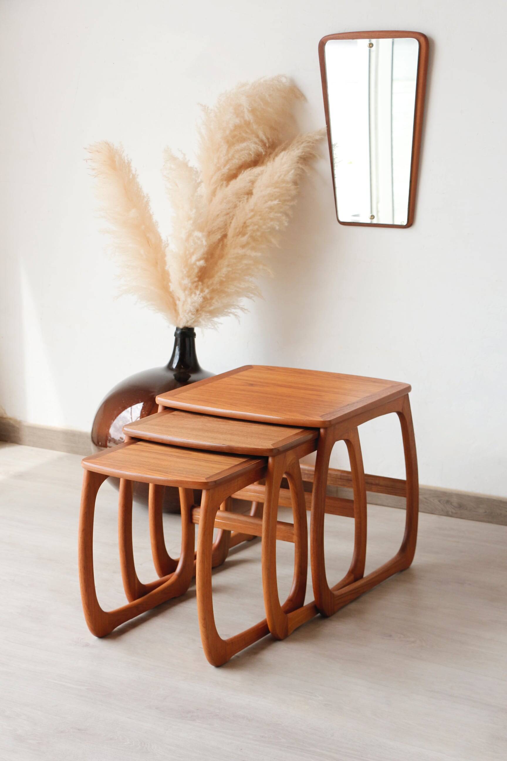 Vintage Teak Nesting Tables – 1960s Design | Nathan Furniture