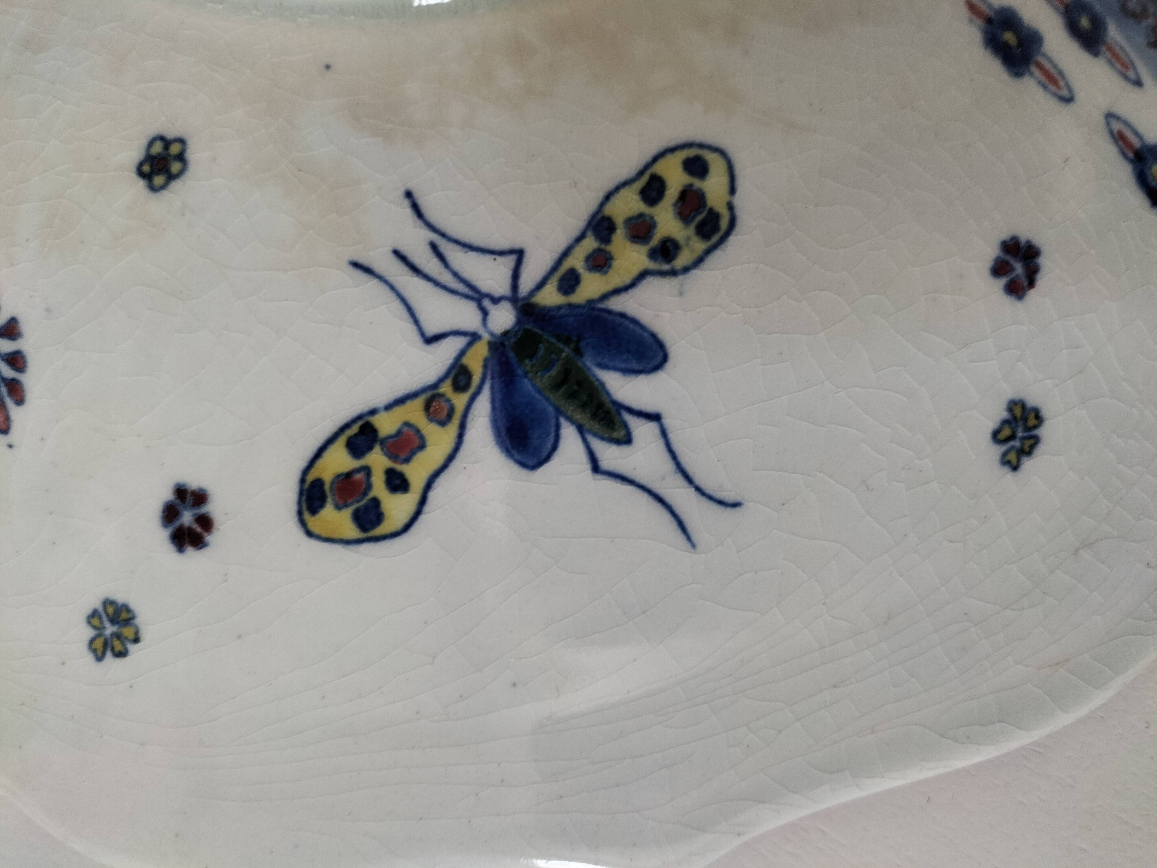 Desvres faience plate – Decoration on both sides – Circa 1890-1910