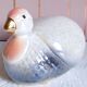 Pearlescent and iridescent ceramic guinea fowl bird