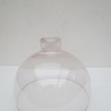 Round bell in thick glass trasparent with button