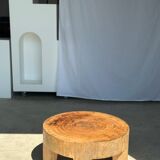 Quadripod coffee table in solid wood monoxyl natural color (dark)