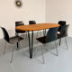 Set of 6 wooden and chrome chairs, Pagholz design from the 80s, vintage Pagwood.