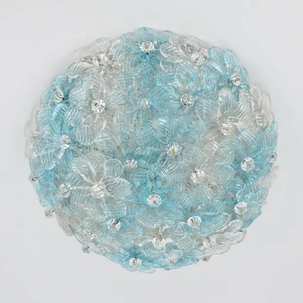 Small Barovier Toso Murano glass ceiling light, 1950s
