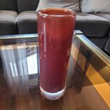 Brown cylinder vase in thick glass