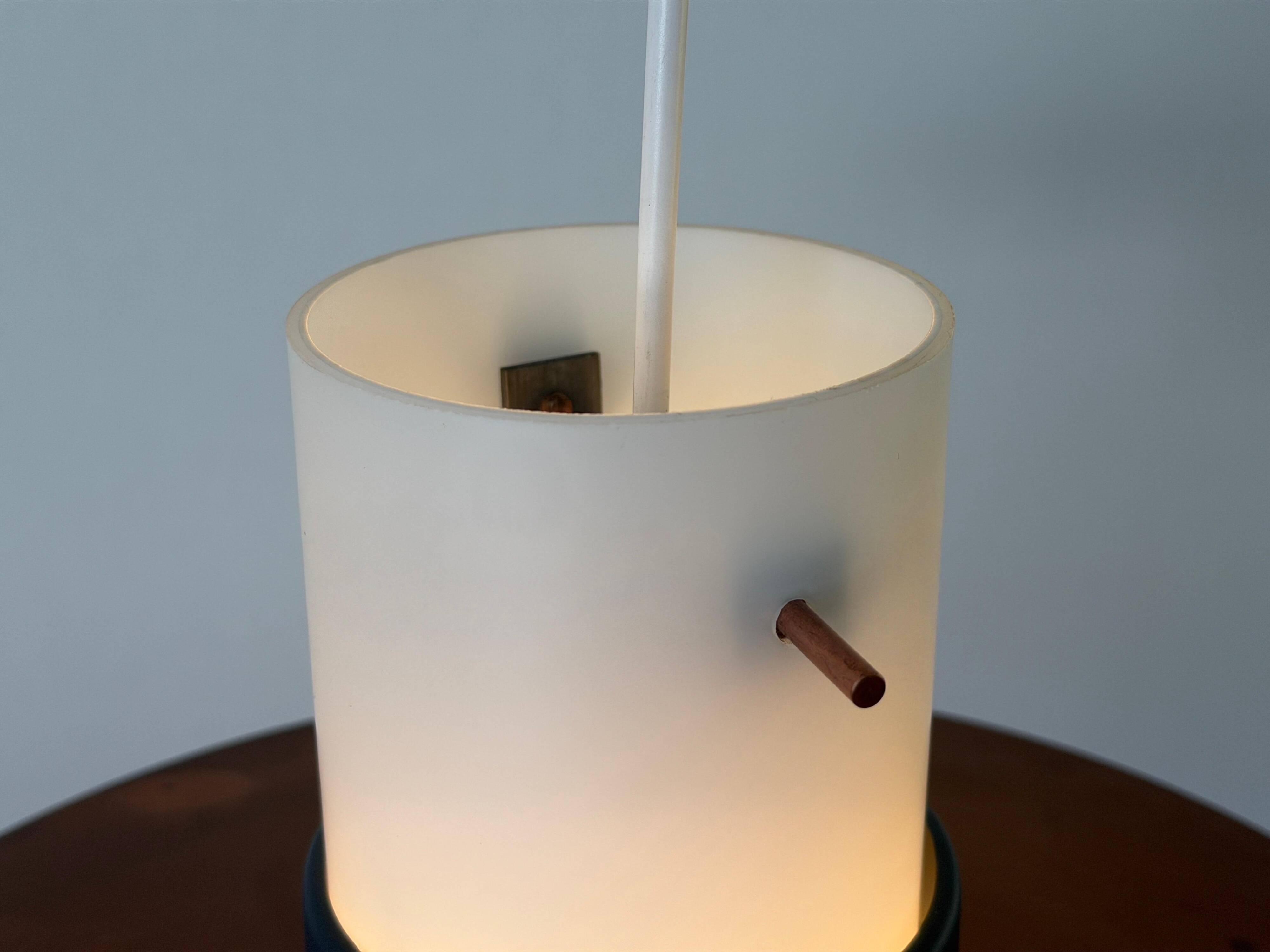 Glass ceiling light with a copper-coloured metal frame, 1960s, Germany.