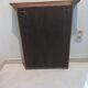 Trypic mirror, with tablet. Velvet and openwork metal braces