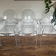 3 fauteuils style Kartell Louis Ghost transparents – Philippe Starck