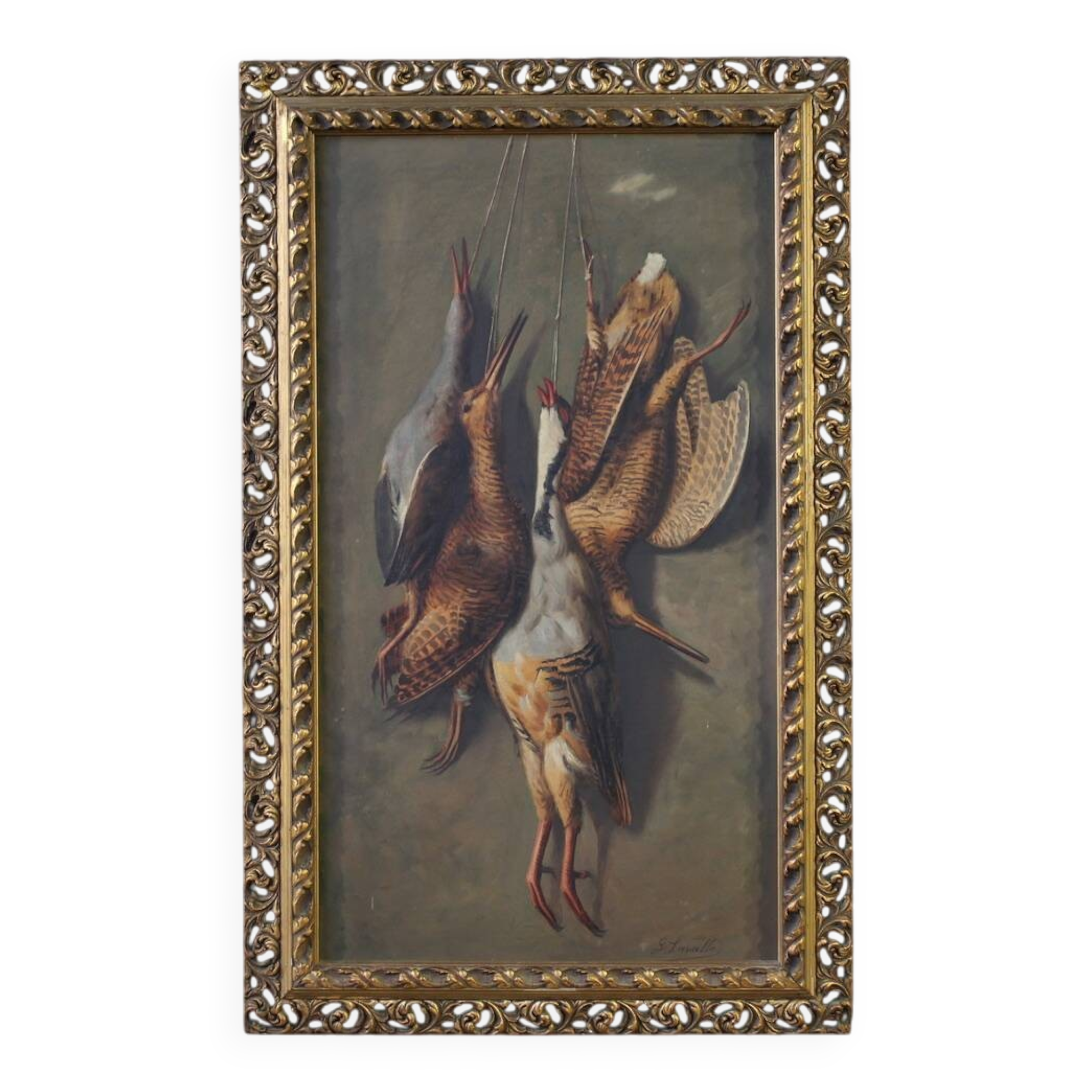 Peinture italienne du XXe siècle, nature morte avec gibier.