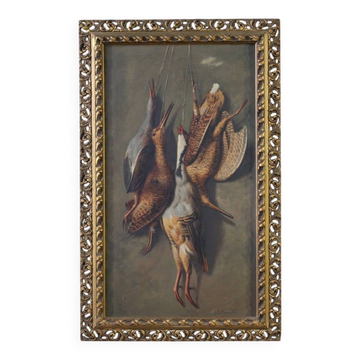 Peinture italienne du XXe siècle, nature morte avec gibier.