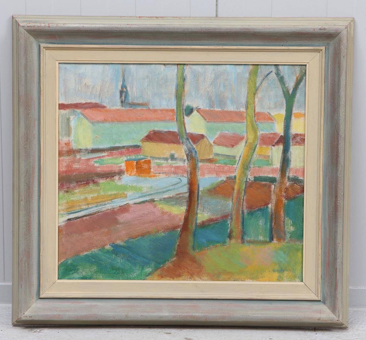 Maisons cachées par les arbres par Clas Walter Sundman