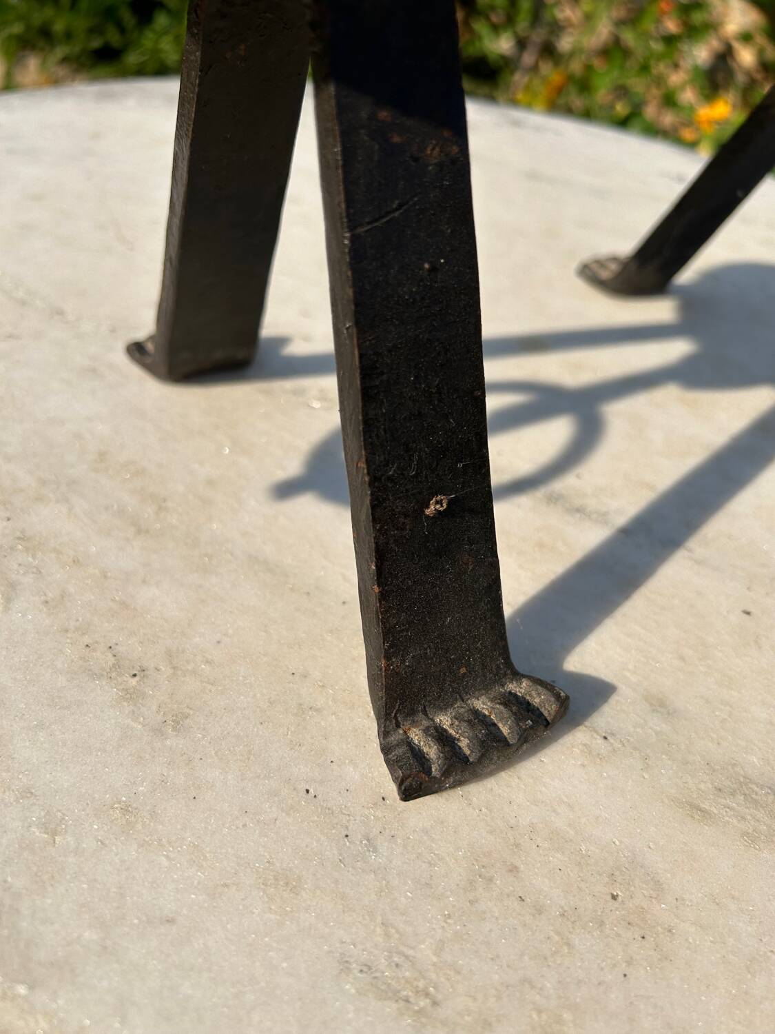 Large vintage brutalist wrought iron candlestick from the 1960s