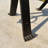 Large vintage brutalist wrought iron candlestick from the 1960s