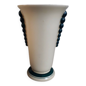 Vase vintage art-déco en céramique de Longwy