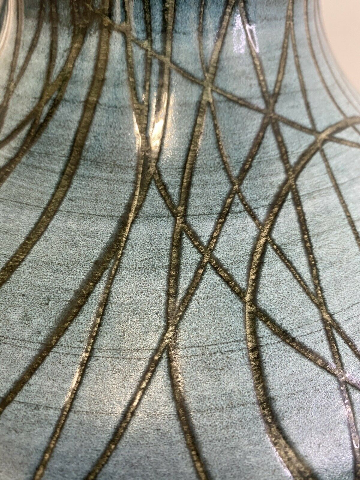 Vintage handle vase blue jeans Austruy Despinasse