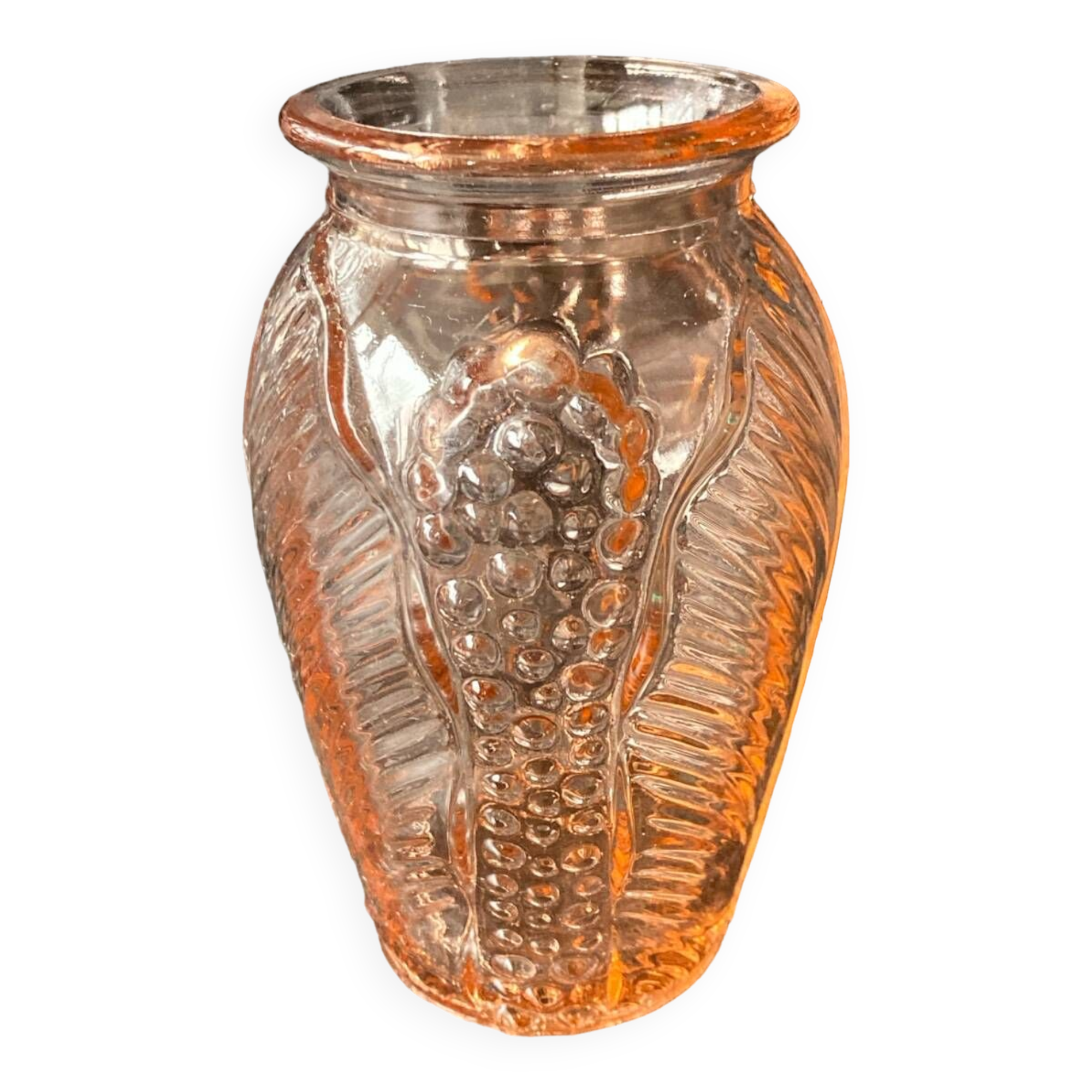 Vase Rosaline en verre moule rose