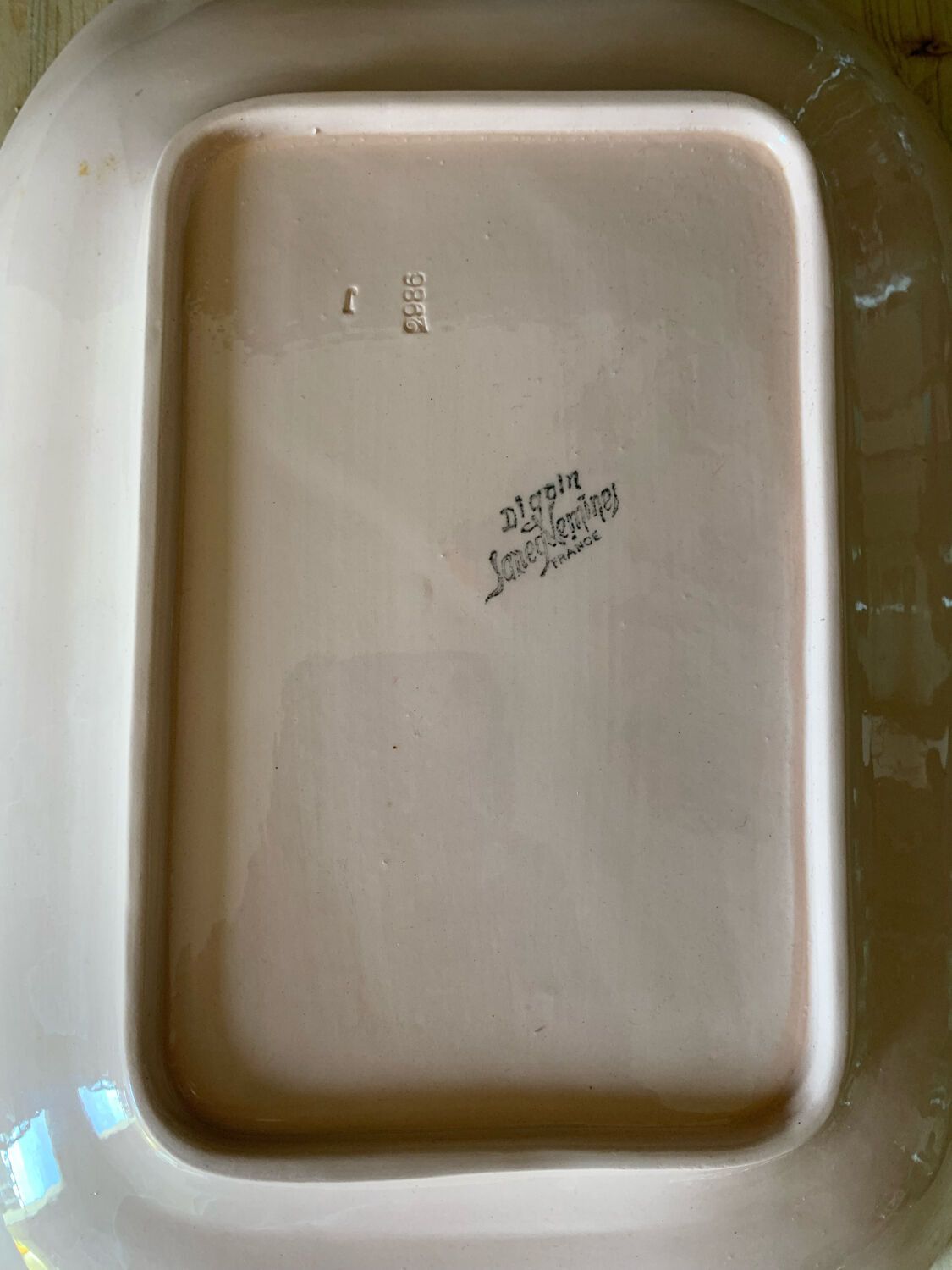 Asparagus dish Digoin Sarreguemines