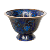 Blue cloisonné enamel bowl from China decoration a thousand flowers XIXth Zhongguo