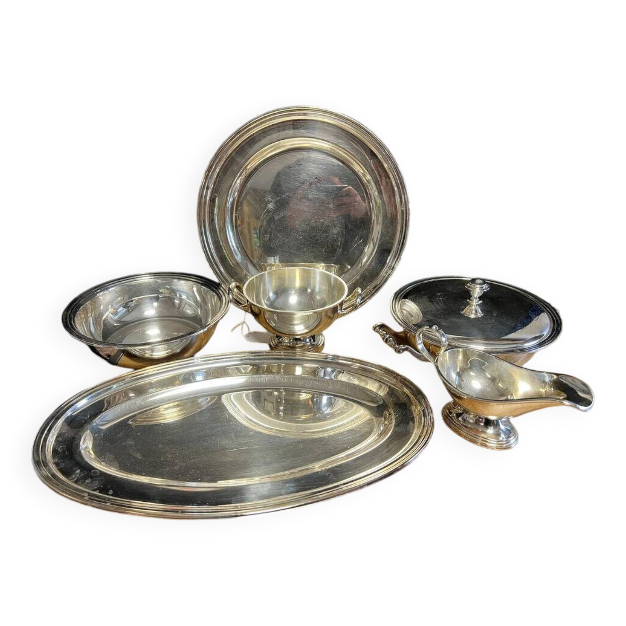 Tableware / silver plated metal / Shaped pieces (O): 6 pieces