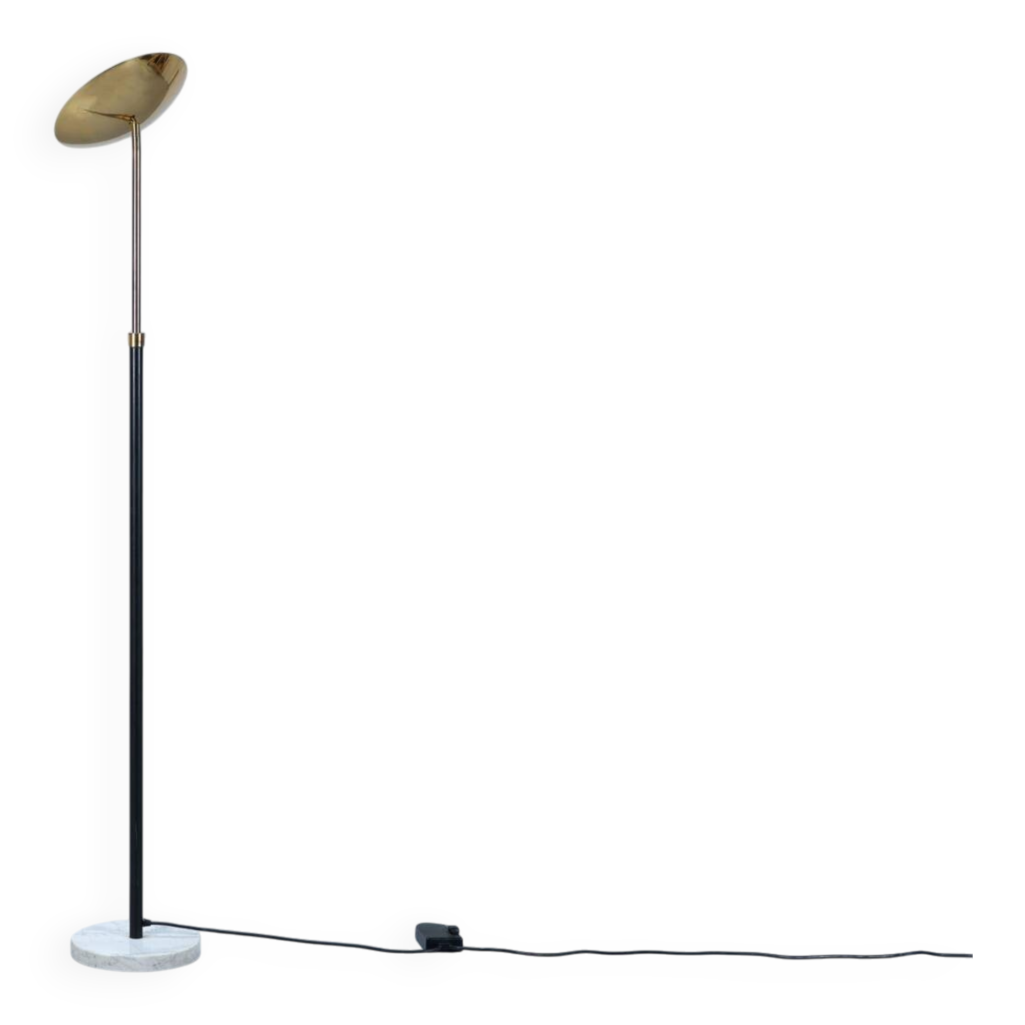 Lampadaire téléscopioque marbre et laiton circa 1980