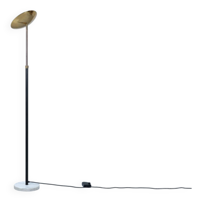Lampadaire téléscopioque marbre et laiton circa 1980
