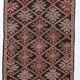 4x8 Red & Black Star Pattern Vintage Kilim Rug, 136x234Cm