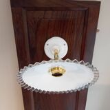 Vintage white opaline wall light