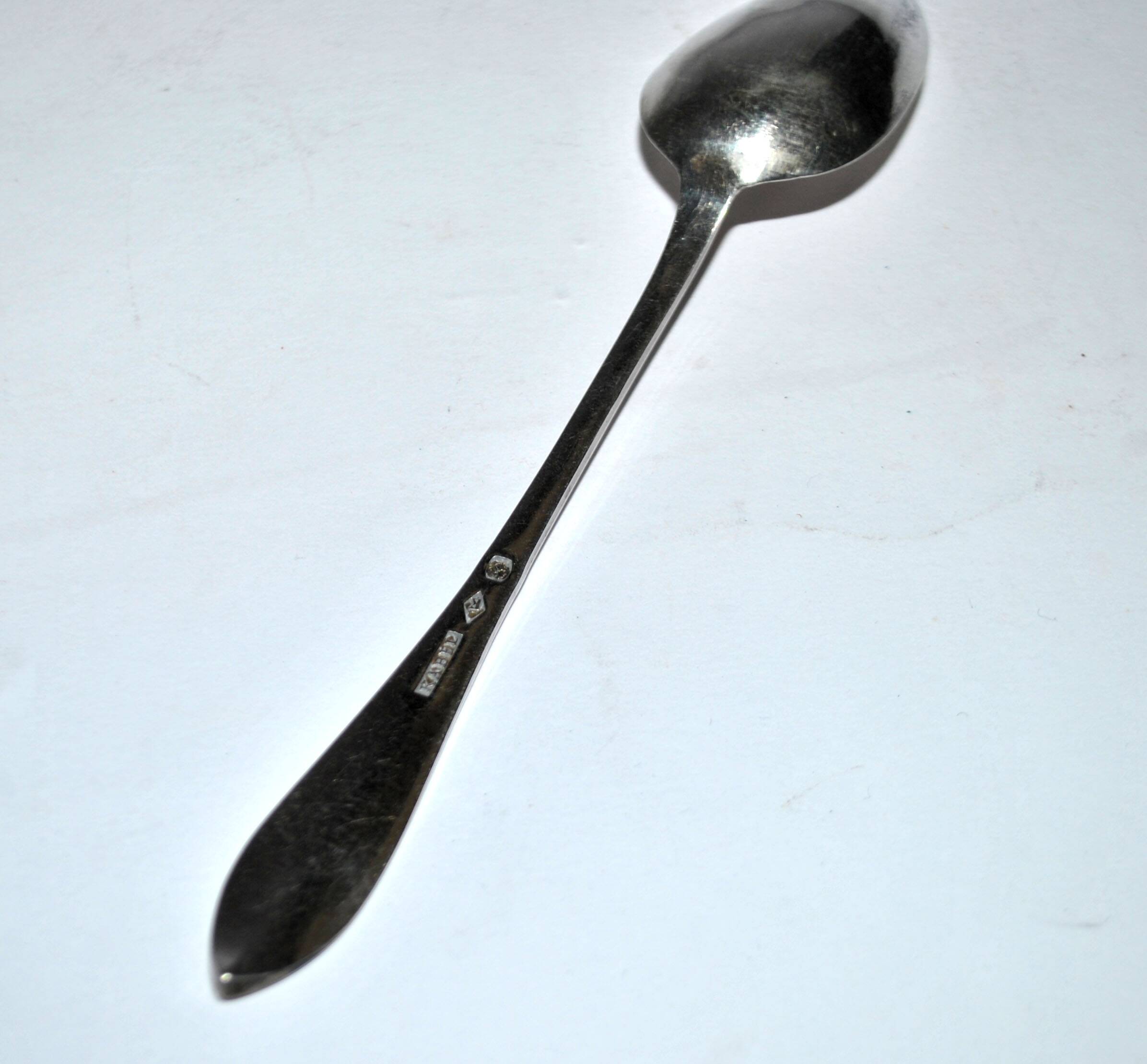 Set of 6 antique spoons in solid silver Minerva 19th century. Goldsmith KABEL 90gr