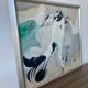 Peinture à l’huile abstraite abstraite vintage suédoise « Flux » du milieu du siècle, encadrée