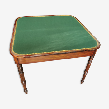 Table a jeux ancienne XIXe siècle placage d'acajou