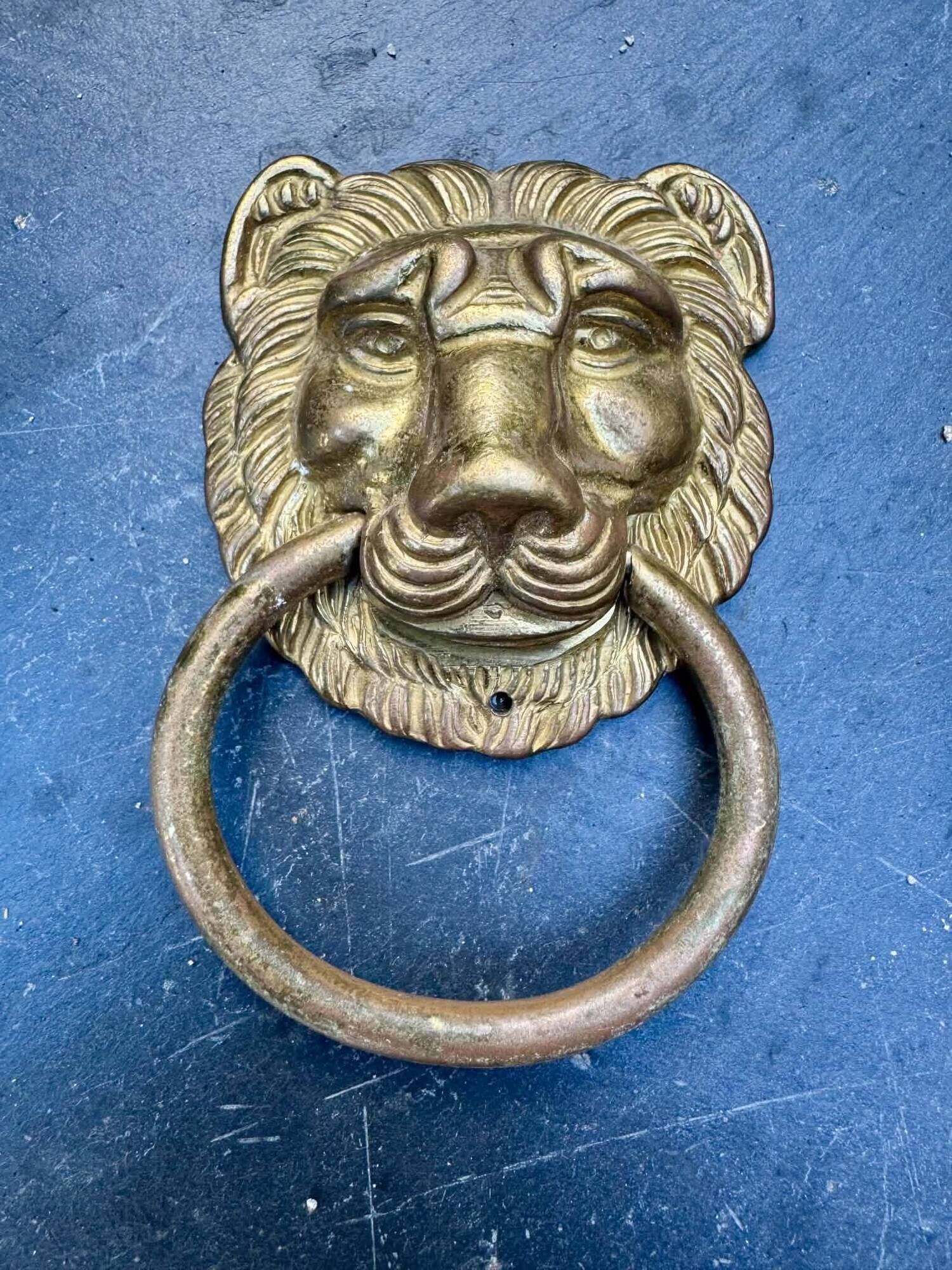 2 brass lion handles in Louis XIV style