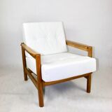 Vintage Armchair in White Ivory, 1970s