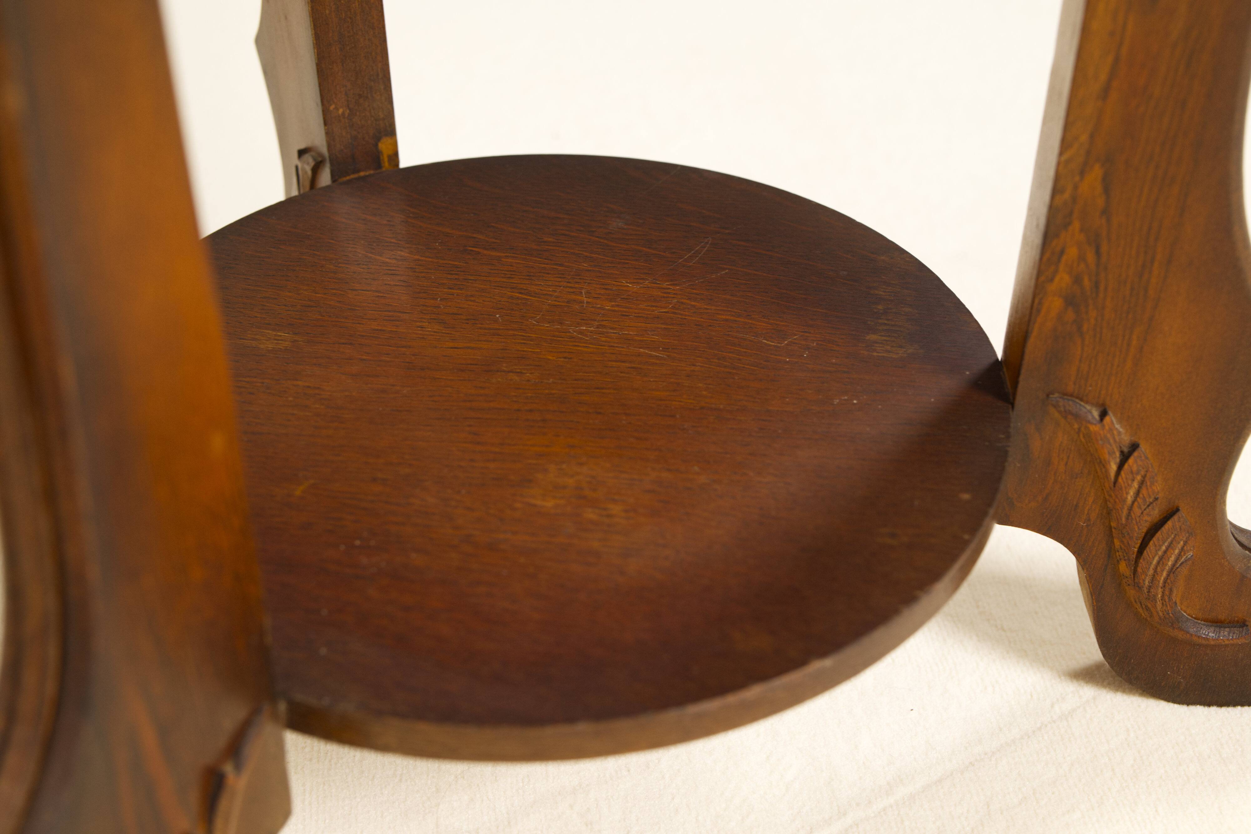 Art Deco Oak two-tiered side table, Belgium 1930's