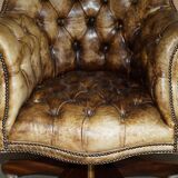 Chesterfield executive armchair in aniline leather