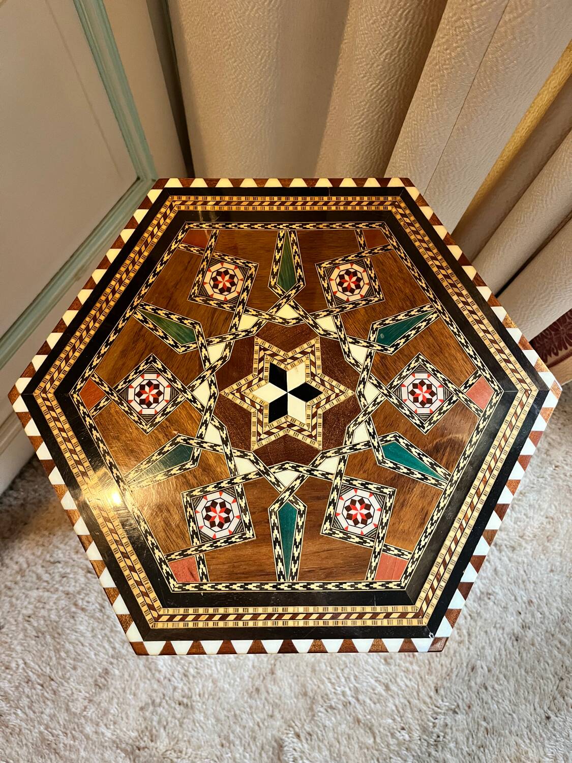 Small marquetry side table
