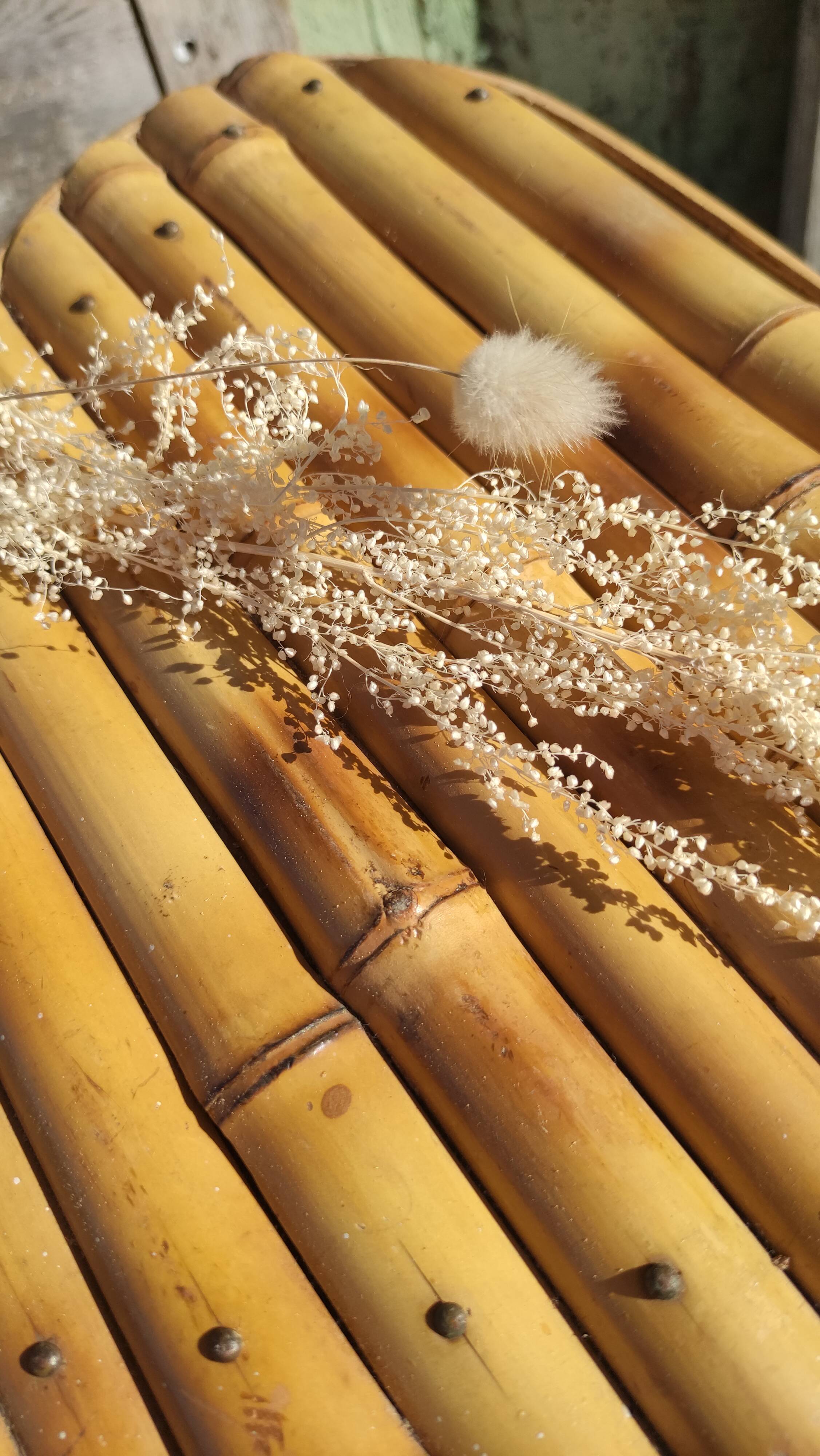 Vintage bamboo tripod stool