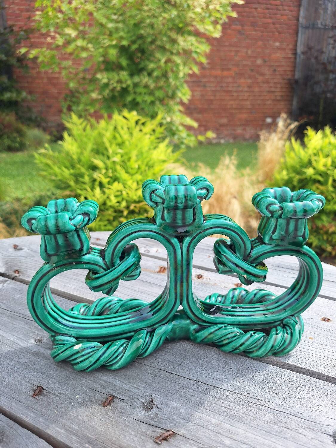 Pair of ceramic candlesticks